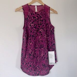 NWT Lululemon Sculpt Tank Running Top Leopard Pink Magenta